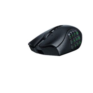 Razer Naga V2 Pro - MMO Wireless Gaming Mouse with HyperScroll Wheel (3 Swappable Side Plates HyperSpeed Focus 30 K Optical Sensor Switches Gen-3 Bluetooth) Black