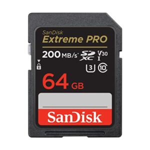 SanDisk 64GB Extreme PRO SDXC card SD V30 Memory 4K UHD up to 200 MB/s QuickFlow Technology RescuePro Deluxe Data Recovery Software UHS-I Class 10 U3