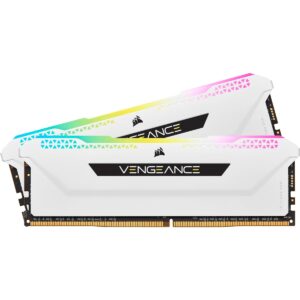 Corsair Vengeance RGB PRO SL 32GB (2x16GB) DDR4 3600MHz C18 Illuminated Desktop Memory Kit (10 Individually Addressable LEDs Wide Compatibility Optimised for Bandwidth & Response Times) White