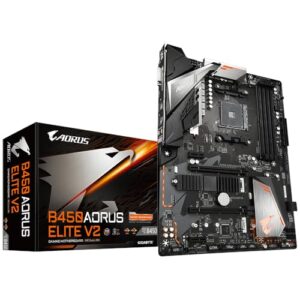 Gigabyte B450 AORUS Elite V2 Motherboard - Supports AMD Series 5000 CPUs up to 3600MHz DDR4 (OC) 2xPCIe 30 x4 M2 WIFI GbE LAN USB 31 Gen 1