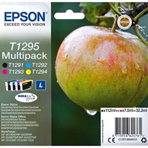 Epson T1295 Black/Cyan/Magenta/Yellow Ink Cartridges (4 Pack) C13T12954012