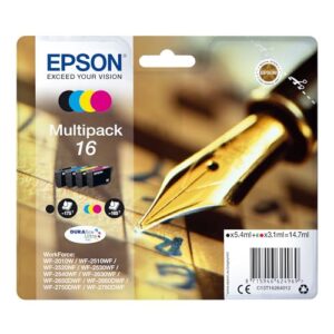 Epson 16 Pen & Crossword Genuine Multipack 4-colours Ink Cartridges DURABrite Ultra