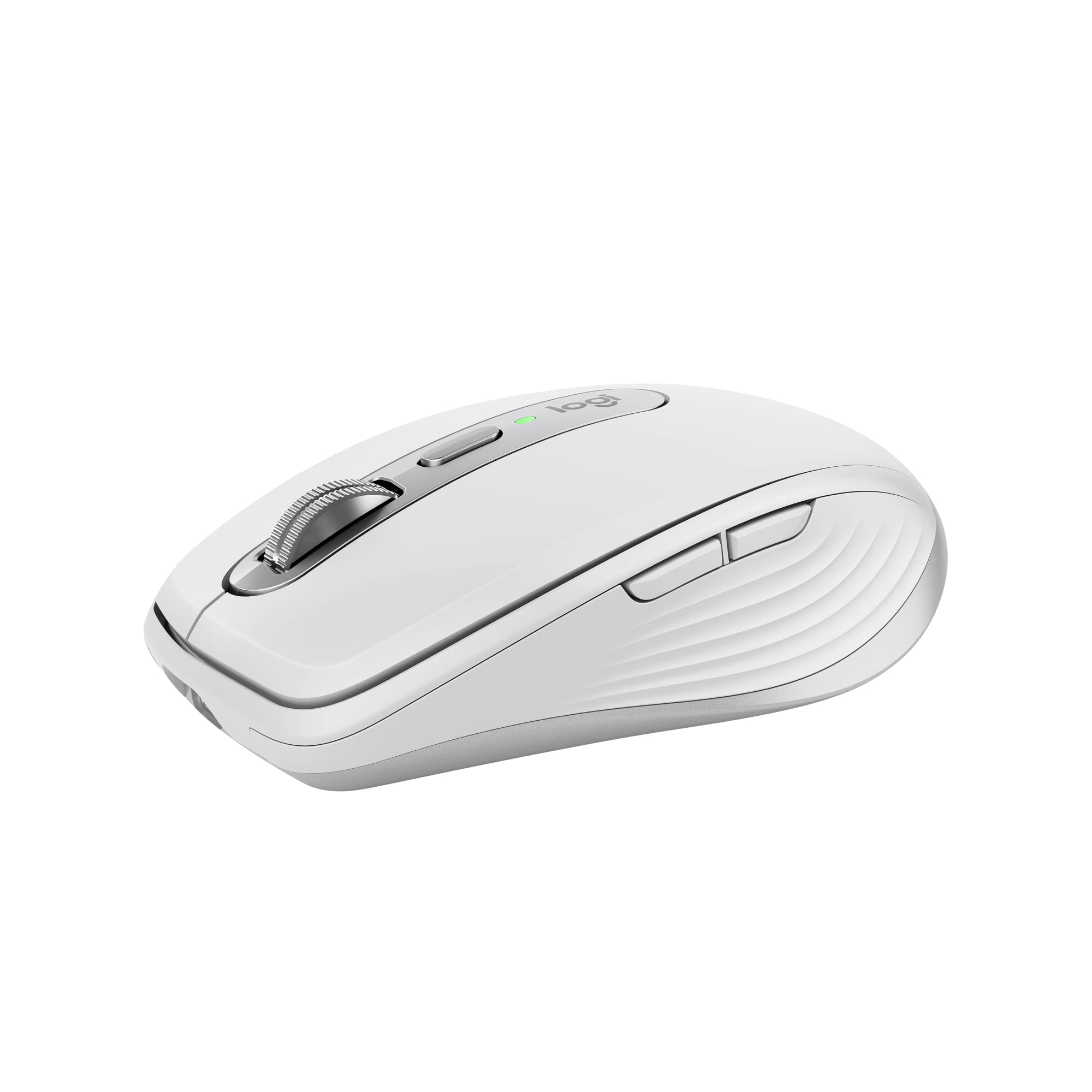 Logitech MX Anywhere 3S Compact Wireless Mouse Fast Scrolling 8K DPI Any-Surface Tracking Quiet Clicks Programmable Buttons USB C Bluetooth Windows PC Linux Chrome Mac - Pale Grey