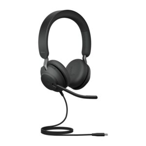 Jabra Evolve2 40 SE Wired Noise-Cancelling Stereo Headset With 3-Mic Call Technology and USB-C Cable - Works all Leading Unified Communications Platforms such as Zoom Google Meet Black