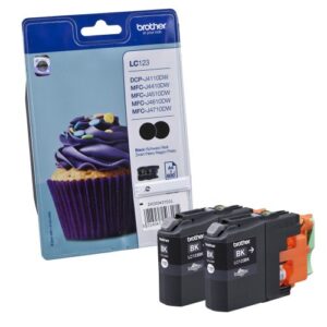 BROTHER LC-123BK Inkjet Cartridges Black Twin Pack Standard Yield Includes 2 x Genuine Supplies