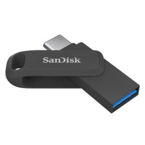 SanDisk 128GB Ultra Dual Drive Go USB Type-C Flash up to 400 MB/s with reversible and Type-A connectors for smartphones tablets Macs computers Black