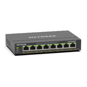 NETGEAR PoE Switch 8 Port Gigabit Ethernet Plus Network (GS308EP) - with x PoE+ @ 62W Desktop or Wall Mount