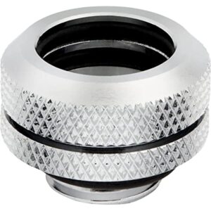 Corsair Hydro X Series XF Hardline 14mm OD Fittings Four Pack (G1/4 Inch BSPP Port Threads Solid Brass Durability Double O-Ring Design Compatible with Additional Adapters) Chrome