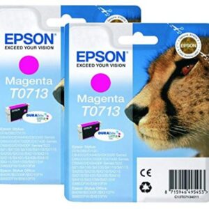 Epson Original T0713 Ink Cartridges Magenta (Twin Pack) Genuine