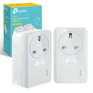 TP-Link TL-PA4010PKIT Passthrough Powerline Adapter Starter Kit No Configuration Required UK Plug Pack of 2