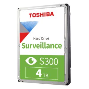 Toshiba 4TB S300 Surveillance HDD - 35' SATA Internal Hard Drive Supports up to 64 HD cameras at a 180TB/Year workload (HDWT720UZSVA)