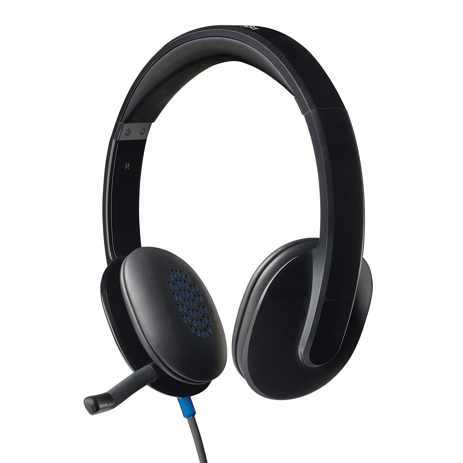 Logitech H540 Wired Headset Stereo Headphone with Noise-Cancelling Microphone USB On-Ear Controls Mute Indicator Light PC/Mac/Laptop - Black