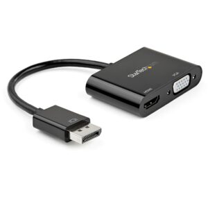 StarTechcom DisplayPort to HDMI VGA Adapter - 12 HBR2 20 (4K 60Hz) or 1080p Converter Dongle DP Monitor Digital Video Display (DP2VGAHD20)