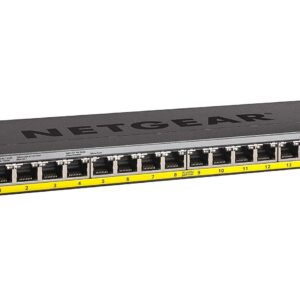 NETGEAR PoE Switch 16 Port Gigabit Ethernet Unmanaged Network (GS116LP) - with x PoE+ @ 76 W Upgradeable Desktop Wall Mount or Rackmount and Limited Protection
