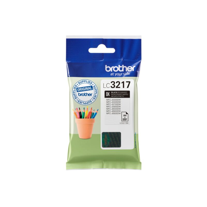 BROTHER LC-3217BK Inkjet Cartridge Black Single Pack Standard Yield Includes 1 x Genuine Supplies, photo 1 of 1