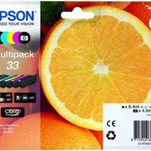 Epson 33 Oranges Genuine Multipack Eco-Friendly Packaging 4 - colours Ink Cartridges Claria Premium Five Color