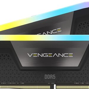 Corsair VENGEANCE RGB DDR5 RAM 32GB (2x16GB) 6400MHz CL36 Intel XMP iCUE Compatible Computer Memory - Black (CMH32GX5M2B6400C36)