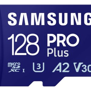 Samsung PRO Plus MicroSD Card 128 GB UHS-I U3 Full HD & 4K UHD Read Speed 180 MB/s Write 130 Memory for Cameras and Drones Includes USB Reader MB-MD128SA/EU
