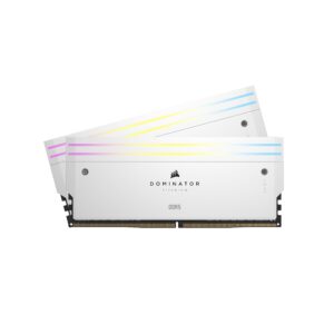 Corsair DOMINATOR TITANIUM RGB DDR5 RAM 64GB (2x32GB) 6000MHz CL30 Intel XMP iCUE Compatible Computer Memory - White (CMP64GX5M2B6000C30W)