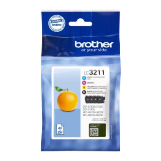 BROTHER LC-3211C/LC-3211M/LC-3211Y/LC-3211BK Inkjet Cartridges Multi Pack Standard Yield Cyan Magenta Yellow and Black Genuine Supplies