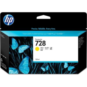 HP 728 F9J65A Yellow 130-ml Genuine Ink Cartridge with Original DesignJet for T730 and T830 Large Format Plotter Printers 729 Printhead