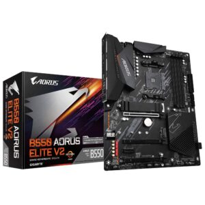 Gigabyte B550 AORUS ELITE V2 Motherboard - Supports AMD Ryzen 5000 Series AM4 CPUs 12+2 Phases Digital Twin Power Design up to 4733MHz DDR4 (OC) 2xPCIe 30 M2 25GbE LAN USB 32 Gen1