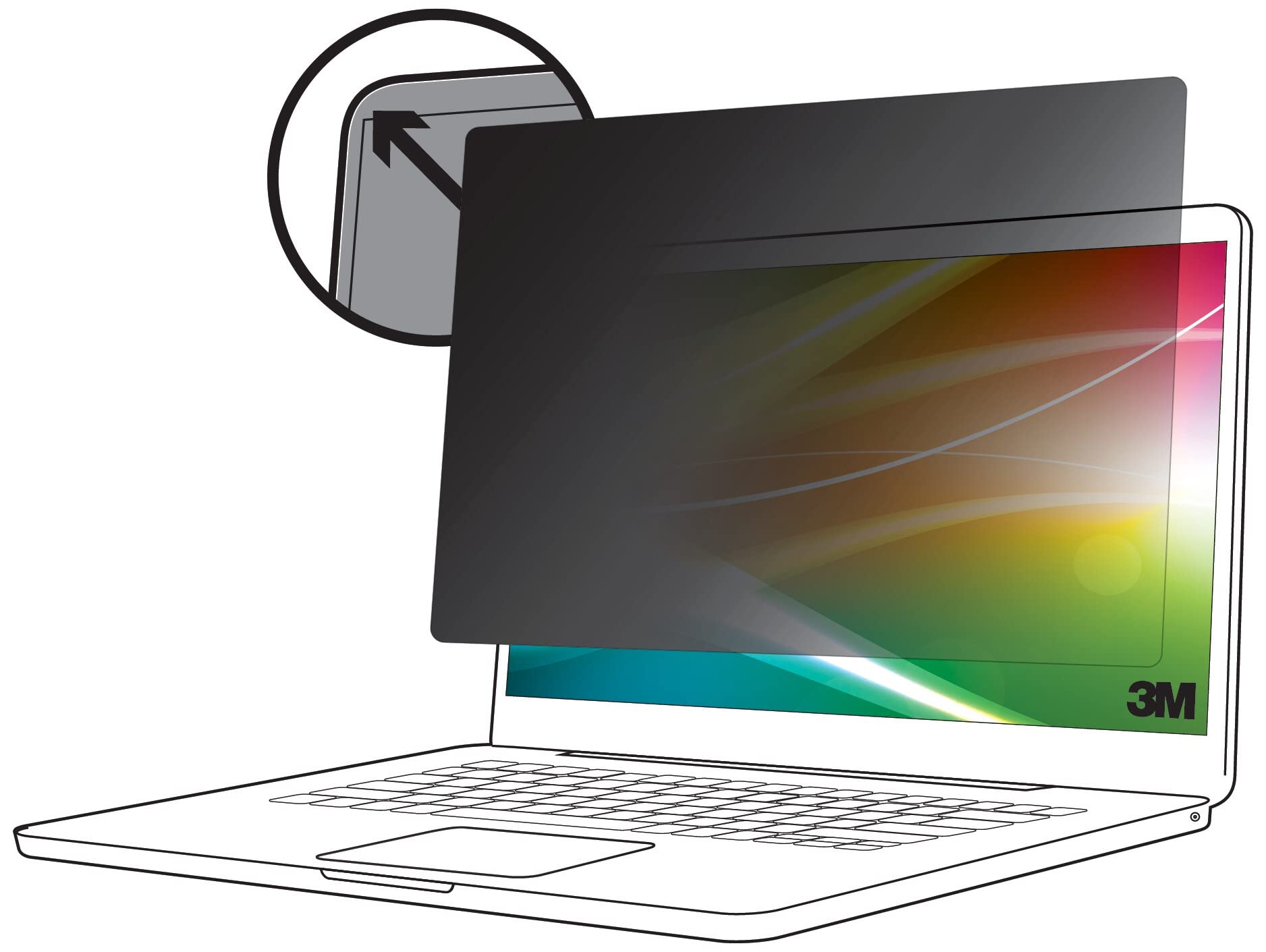 3M BPNMS002 filtre anti-reflets pour cran et de confidentialit sans bords ord