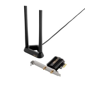 ASUS (PCE-AXE59BT) AXE5400 Wi-Fi 6E Tri-Band PCI Express Adapter Bluetooth 52 OFDMA & MU-MIMO External Base