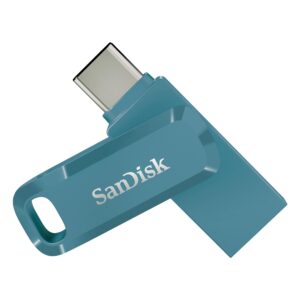 SanDisk 256GB Ultra Dual Drive Go USB C Flash memory stick for Android smartphone tablets Macs up to 400 MB/s reversible Type-C and Type-A connectors Navagio Bay