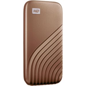 Western Digital 2TB My Passport Portable SSD External NVMe Solid State Drive USB-C up to 1050 MB/s Works with PC Xbox and Playstation 2-meters drop resistance Gold