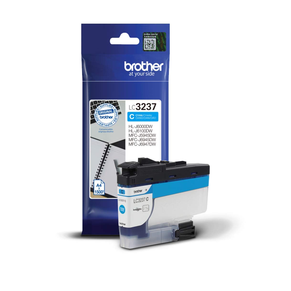 BROTHER LC-3237C Inkjet Cartridge Cyan Single Pack Super High Yield Includes 1 x Genuine Supplies