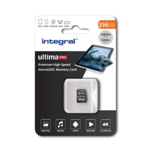 Integral 256GB Micro SD Card 4K Video Premium High Speed Memory SDXC Up to 100MB s Read and 50MB Write V30 C10 U3 UHS-I A1