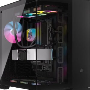 Corsair iCUE LINK 6500X RGB Mid-Tower ATX Dual Chamber PC Case Panoramic Tempered Glass - Reverse Connection Motherboard Compatible 3x RX120 Fans Included Black