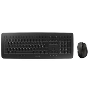 CHERRY DW 5100 Wireless Desktop Set UK Layout QWERTY Keyboard Battery-Operated Robust Professional Ergonomic 6-Button Mouse Black