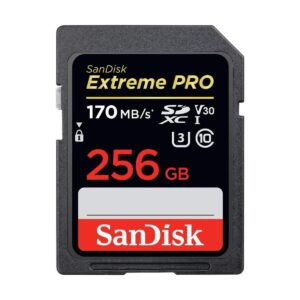 SanDisk Extreme PRO 256GB SDXC Memory Card up to 170MB/s UHS-1 Class 10 U3 V30 Black