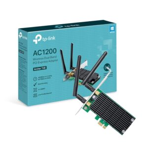 TP-Link AC1200 Dual Band Wireless PCI Express Adapter with Two Antennas PCIe Network Interface Card for Desktop Low-Profile Bracket Included Supports Windows 11/10/81/8/XP (32/64 bit)(Archer T4E)