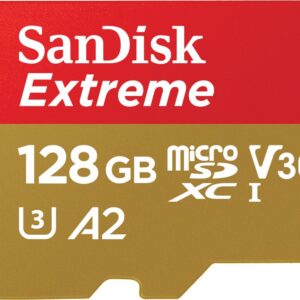 SanDisk 128GB Extreme microSDXC card for Action Cams and Drones + SD adapter RescuePRO Deluxe up to 190 MB/s with A2 App Performance UHS-I Class 10 U3 V30