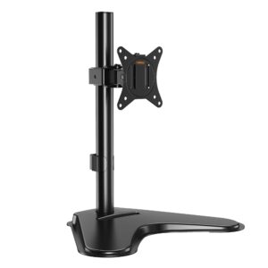 VonHaus Single Monitor Stand for 13-32" Screens Desk Mount Height Adjustable Easy Assemble with Full Tilt Rotation & Swivel VESA: 75x75 100x100mm