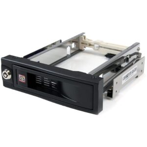 StarTechcom 525in Trayless Hot Swap Mobile Rack for 35in Hard Drive - Internal SATA Backplane Enclosure Lockable bay (HSB100SATBK)