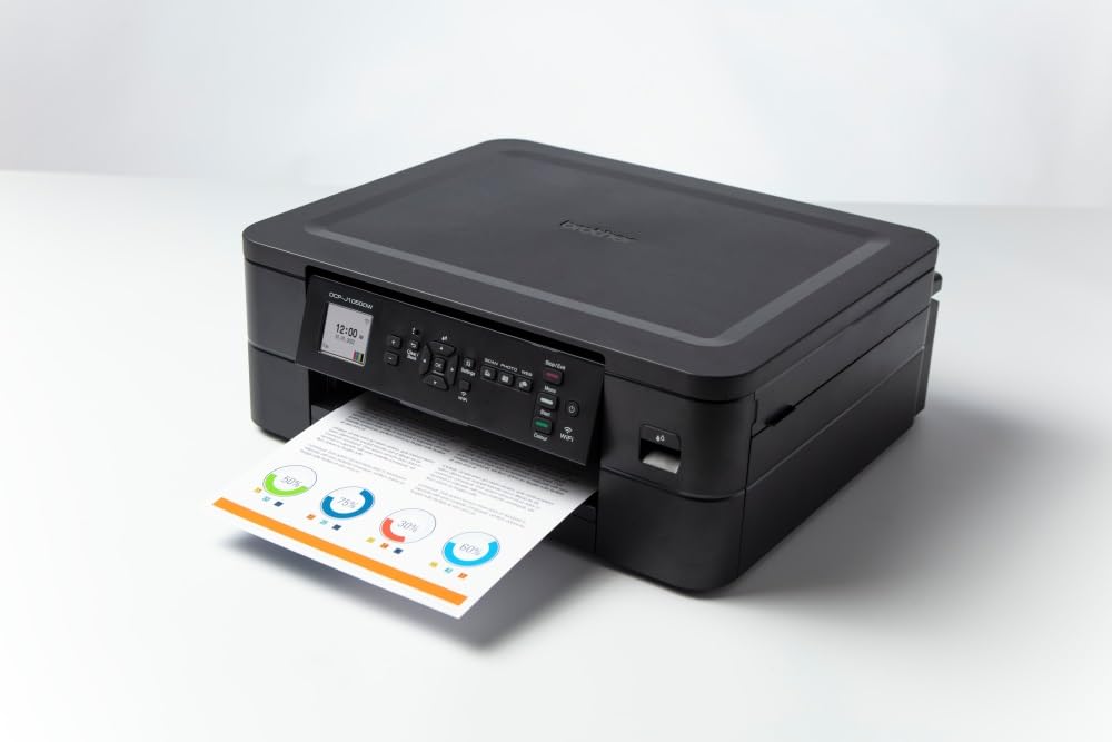 BROTHER DCP-J1050DW colour 3-in-1 inkjet multifunction printer scanner copier black 400 x 151 343 mm 17/9 ppm