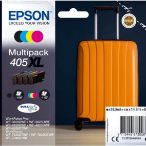 Epson 405XL Suitcase High Yield Genuine Multipack 4-colours Ink Cartridges DURABrite Ultra