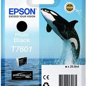 Epson T760140 Killer Whale T7601 Ink Cartridge Photo Black Genuine