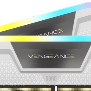 Corsair VENGEANCE RGB DDR5 RAM 32GB (2x16GB) 5200MHz CL40 Intel XMP iCUE Compatible Computer Memory - White (CMH32GX5M2B5200C40W)