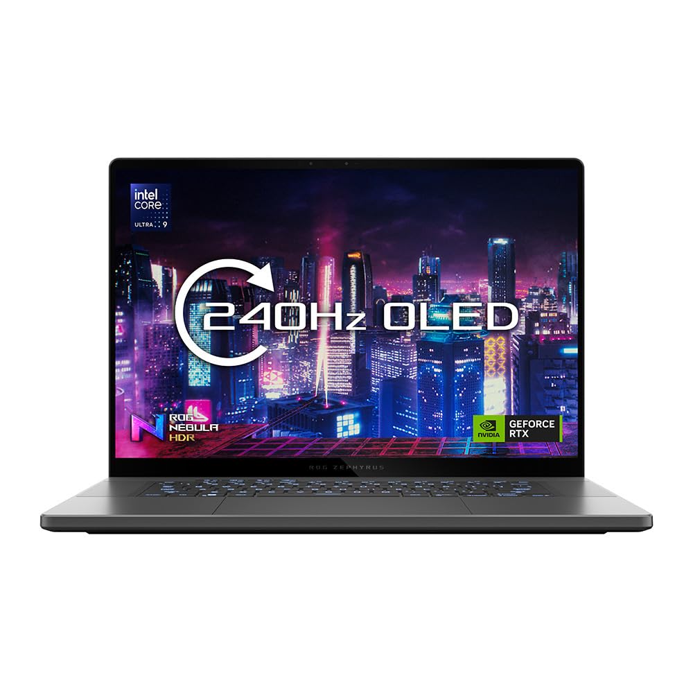 ASUS ROG Zephyrus G16 OLED 160" WQXGA 500nits 240Hz Gaming Laptop (Intel Core Ultra 9-185H NVIDIA GeForce RTX 4070 32GB RAM 1TB PCIe SSD Windows 11)