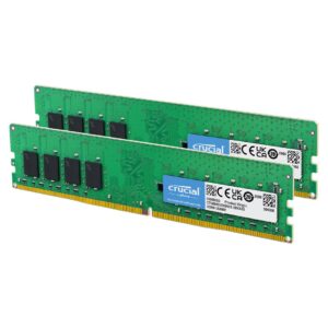 Crucial RAM 32GB Kit (2x16GB) DDR4 3200MHz CL22 (or 2933MHz or 2666MHz) Desktop Memory CT2K16G4DFRA32A Green