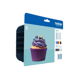 BROTHER LC-123BK/LC-123C/LC-123M/LC-123Y Inkjet Cartridges Black/Cyan/Magenta/Yellow Multi-Pack Standard Yield Includes 4 x Genuine Supplies