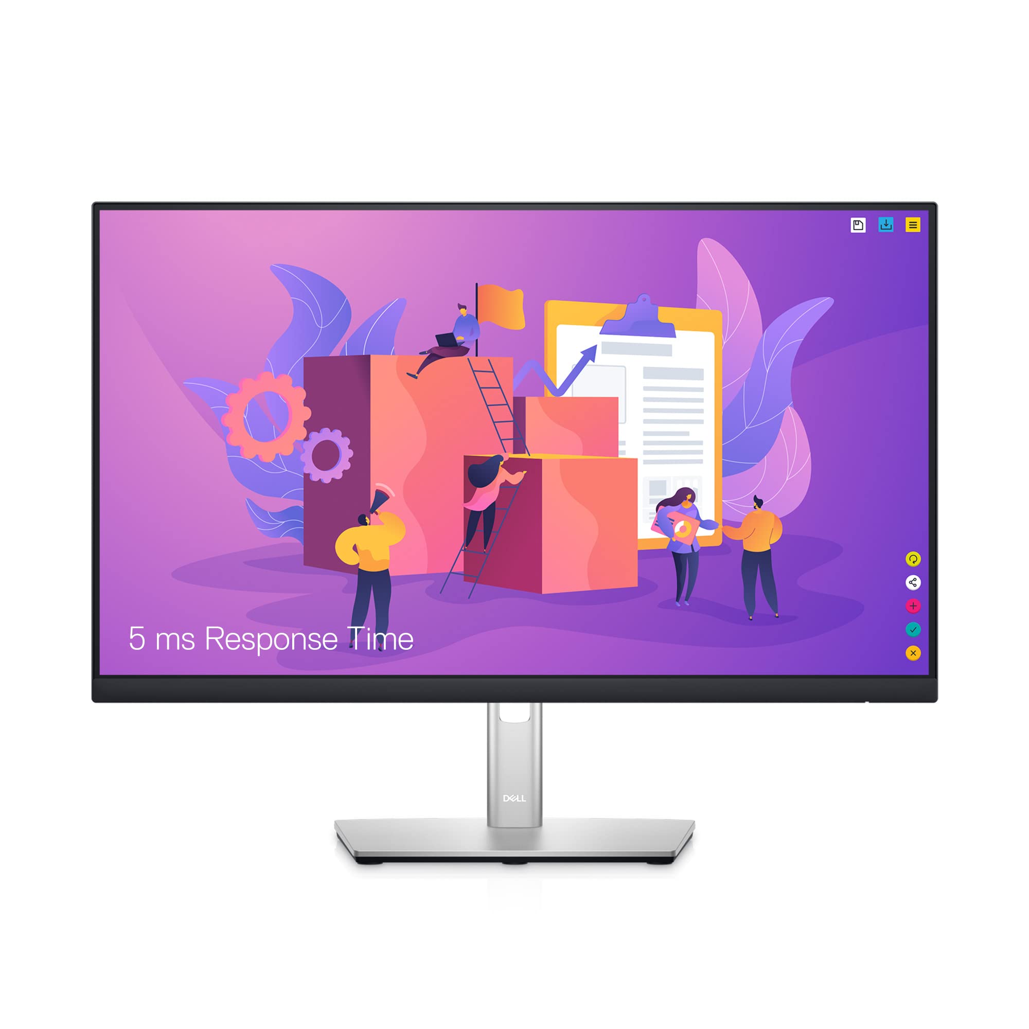 Dell P2422H 24 Inch Full HD (1920x1080) Monitor 60Hz IPS 5ms 99 sRGB DisplayPort HDMI VGA 5x USB 3 Year Warranty Black