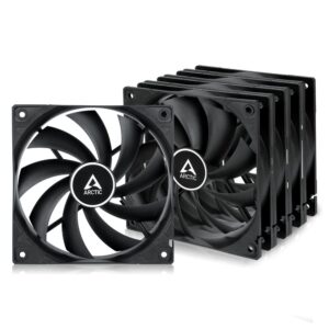 ARCTIC F12 (5 Pack) - PC Fan 120mm Case Low Noise Quiet motor Computer Speed: 1350 rpm Black