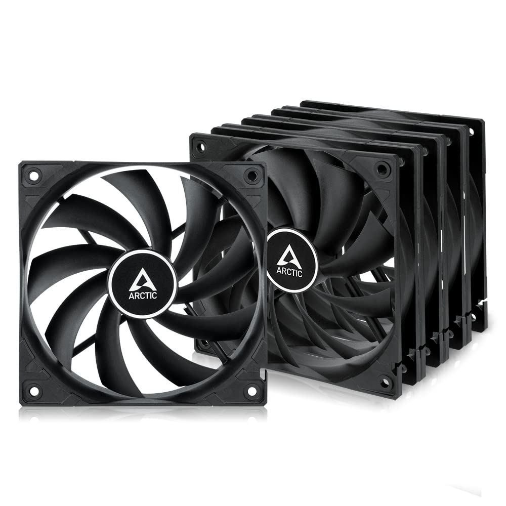 ARCTIC F12 (5 Pack) - PC Fan 120mm Case Low Noise Quiet motor Computer Speed: 1350 rpm Black