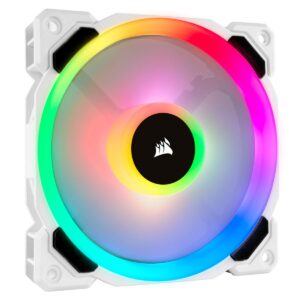 Corsair LL120 LL Series 120 mm Dual Light Loop RGB LED PWM High Airflow Fan - White (Single Pack)